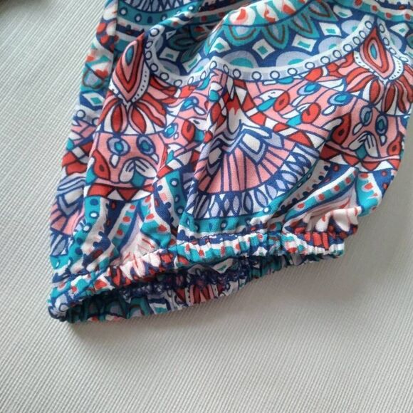 Chelsea & Violet Blue & Red Mandala Print Lightweight Shift Dress Women's Medium - Picture 8 of 15